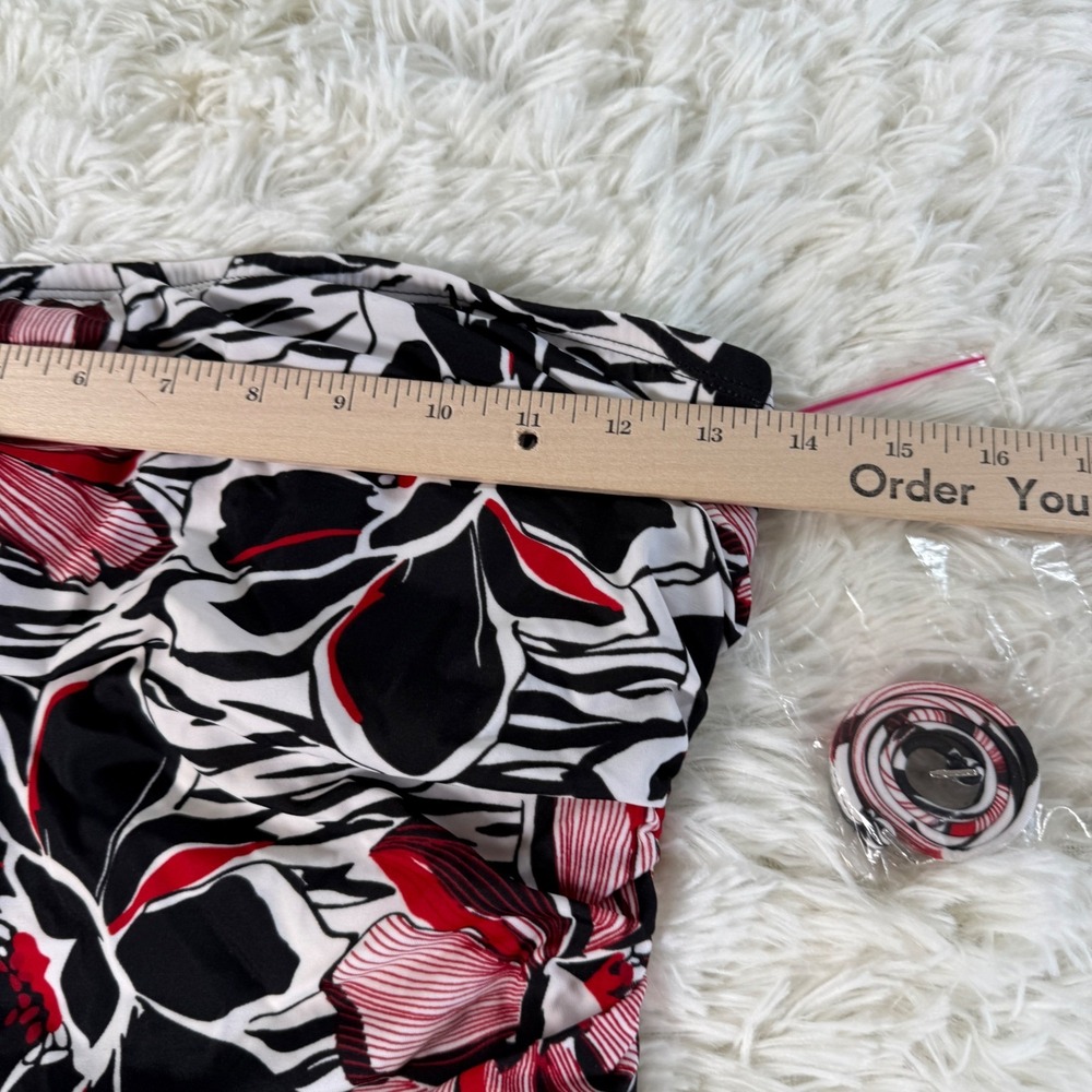 Jantzen Strapless Black Floral One Piece Swimsuit Women's Size 10 Beach Vacation - Picture 5 of 12